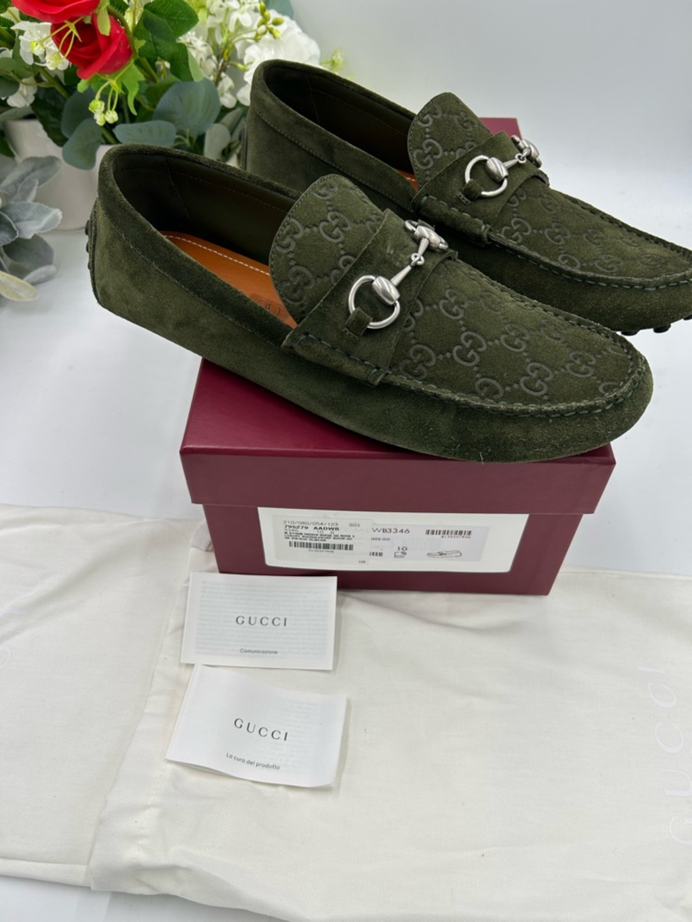 Men's Gucci JORDY GUCCISSIMA suede loafers size 10 fits 10.5 US made in Italy - Picture 10 of 10